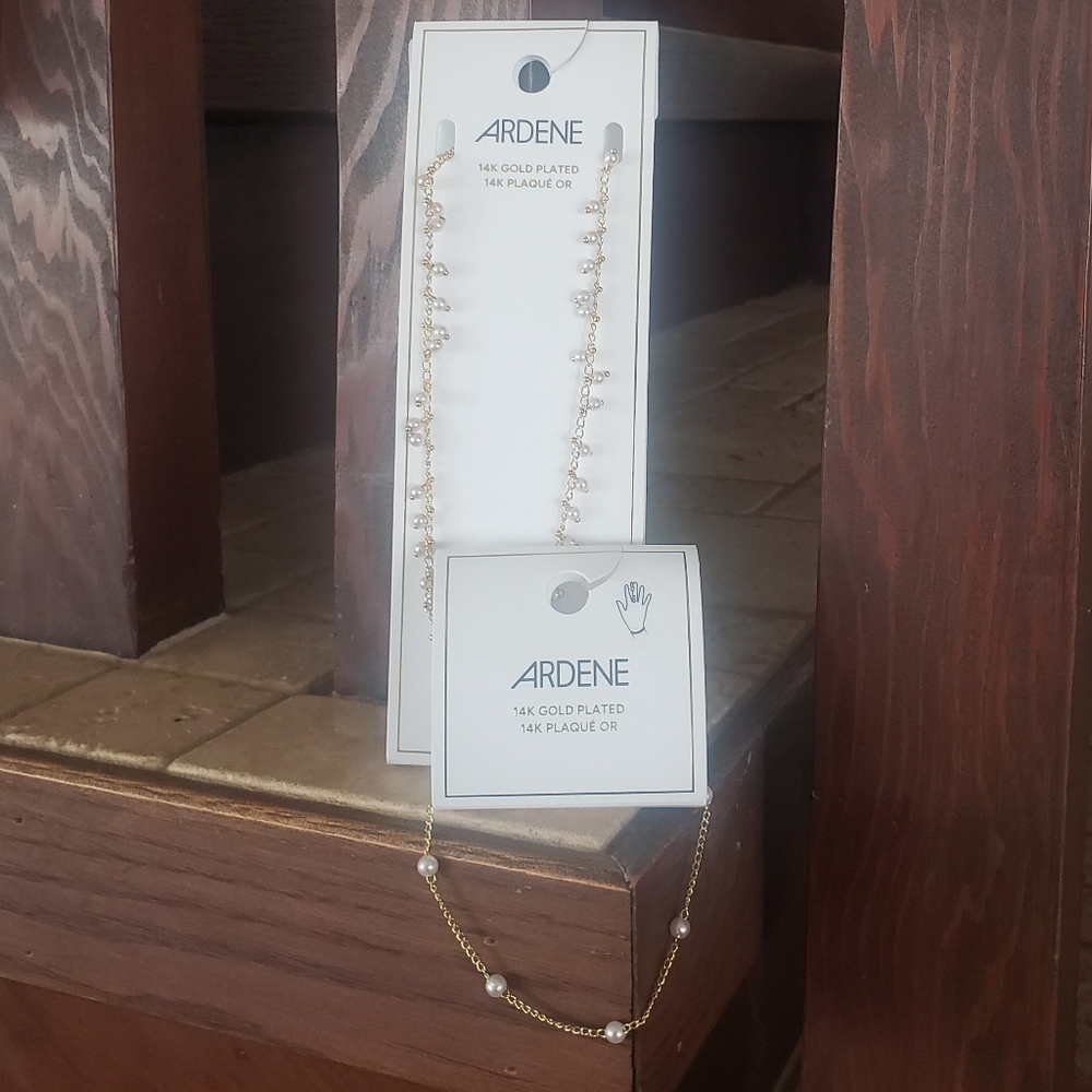 Couple Of Ardene Gold Plated Jewelry Necklace And Bracelet